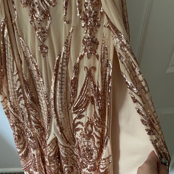 Fashion Nova Rose Gold Formal Dress - Picture 3 of 9